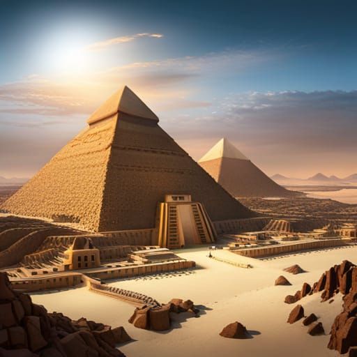 Ancient Egypt Matte Painting in Deep Color