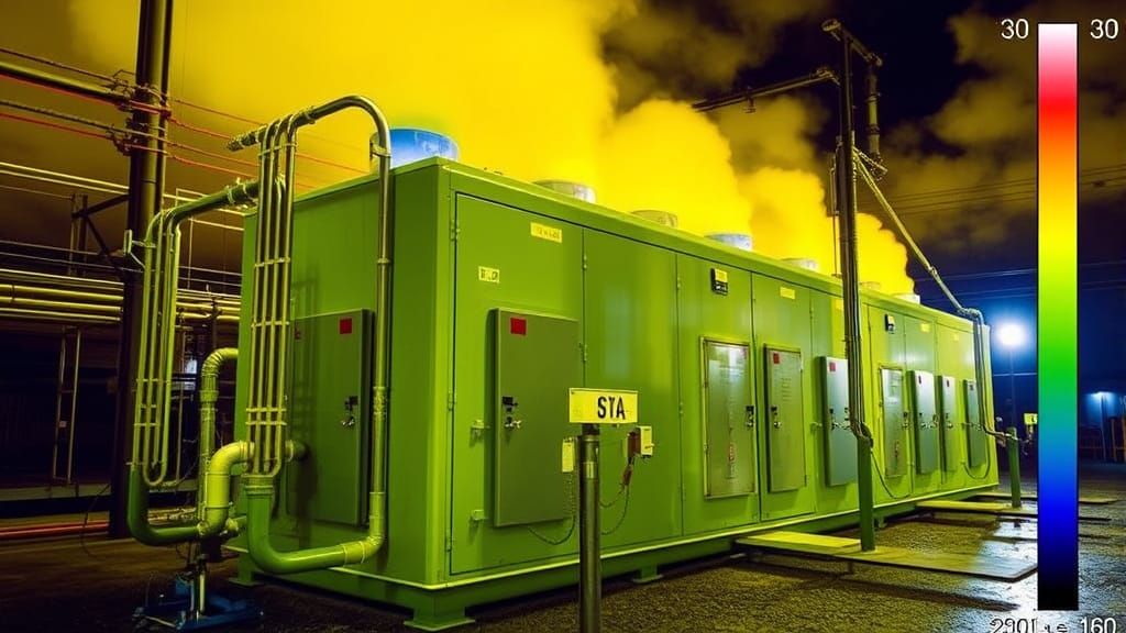 Thermal Photogram Substation in a Futuristic Aesthetic