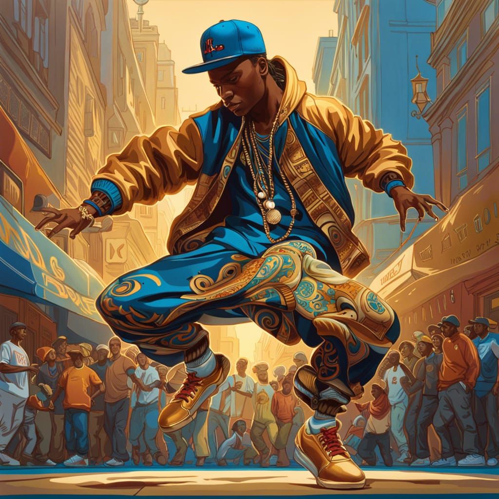 Hip-Hop Breakdancer in Street Performance