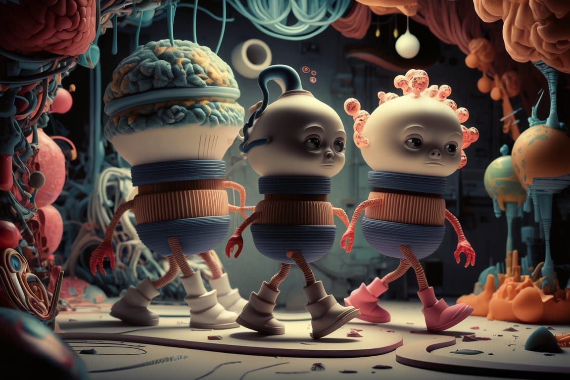 Surreal Humanoid Figures in a Flexisculpture Style