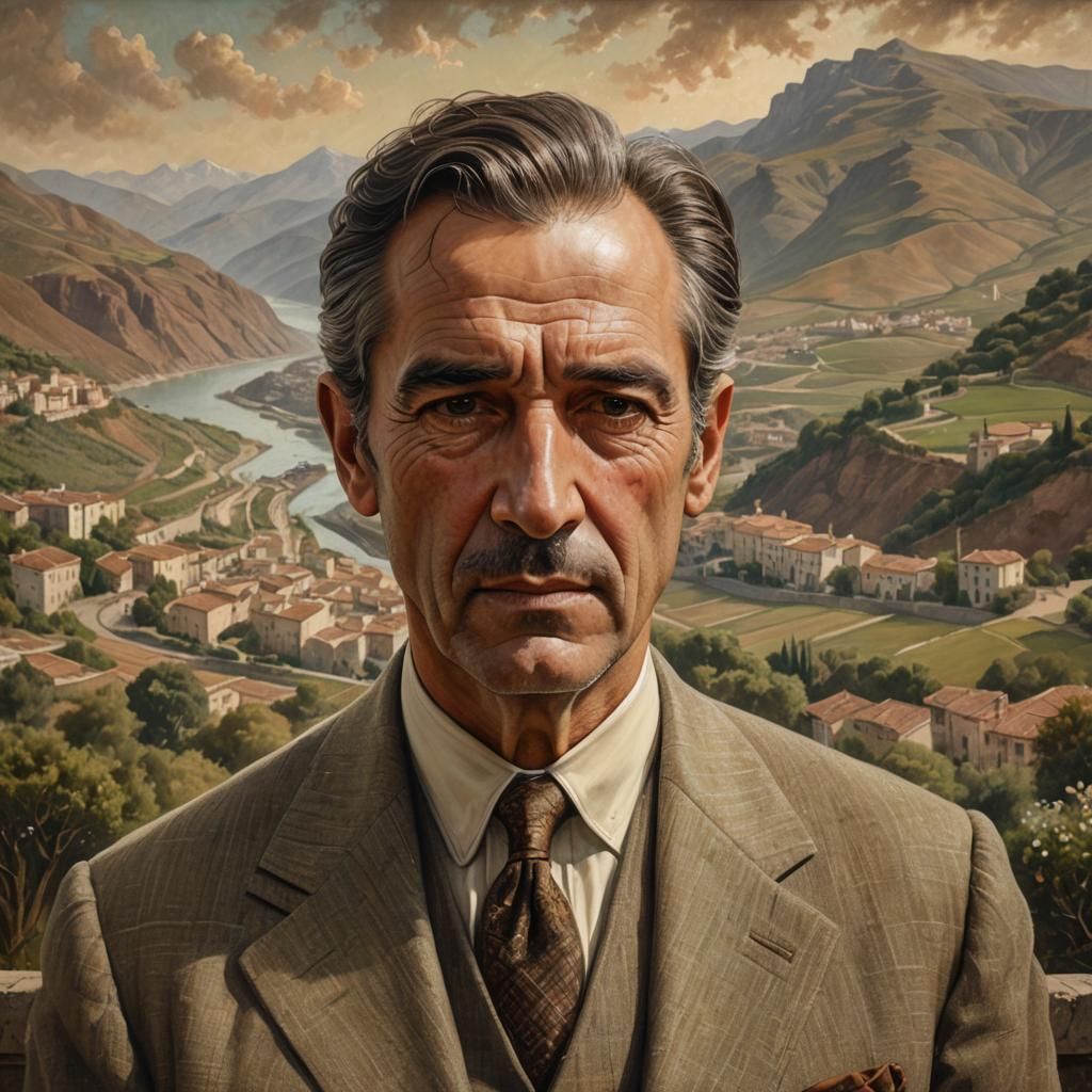 Hyper-Realistic Portrait of Arturo Alemparte Quiroga in 1931
