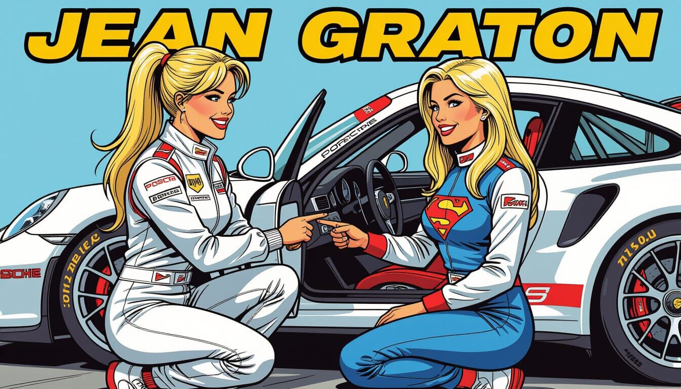 Supergirl Learns to Drive a Porsche, Comic Book Art