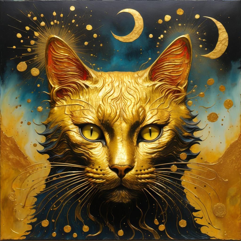 Cat Spirit of the Sun: Natural Pigment Art