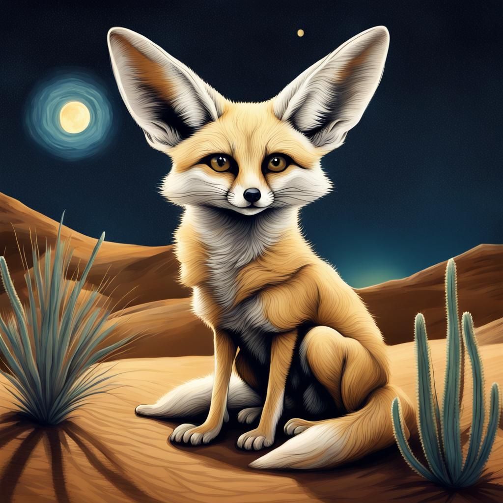 fennec fox in the dessert