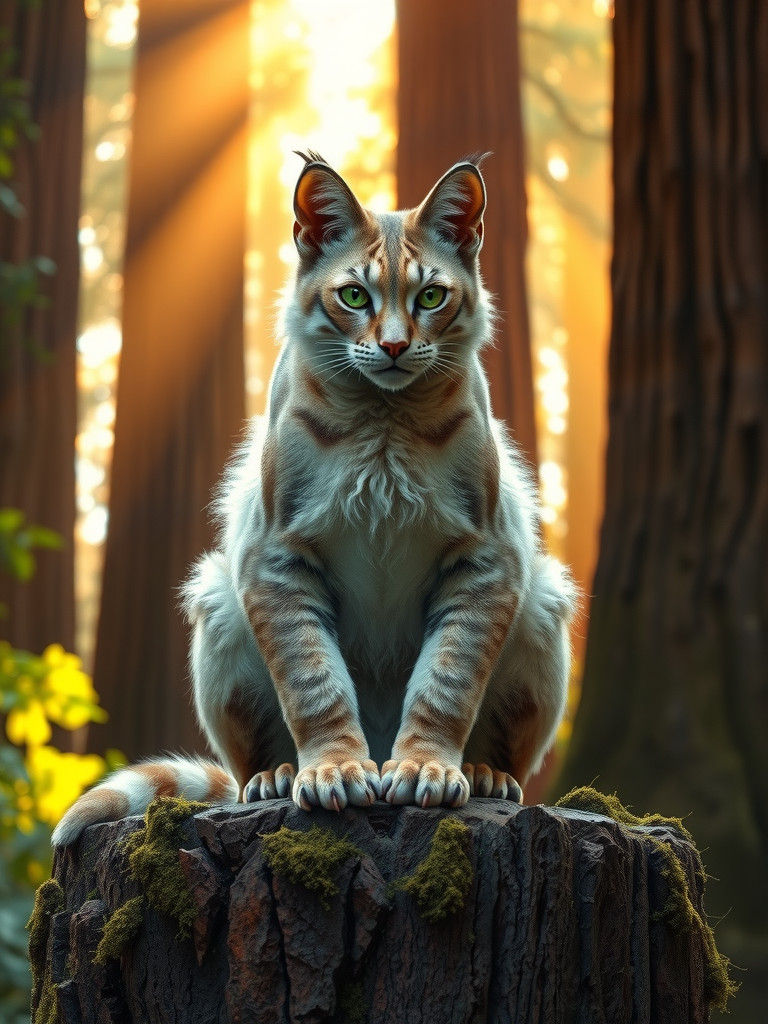 Regal Forest Feline in Earth Tones