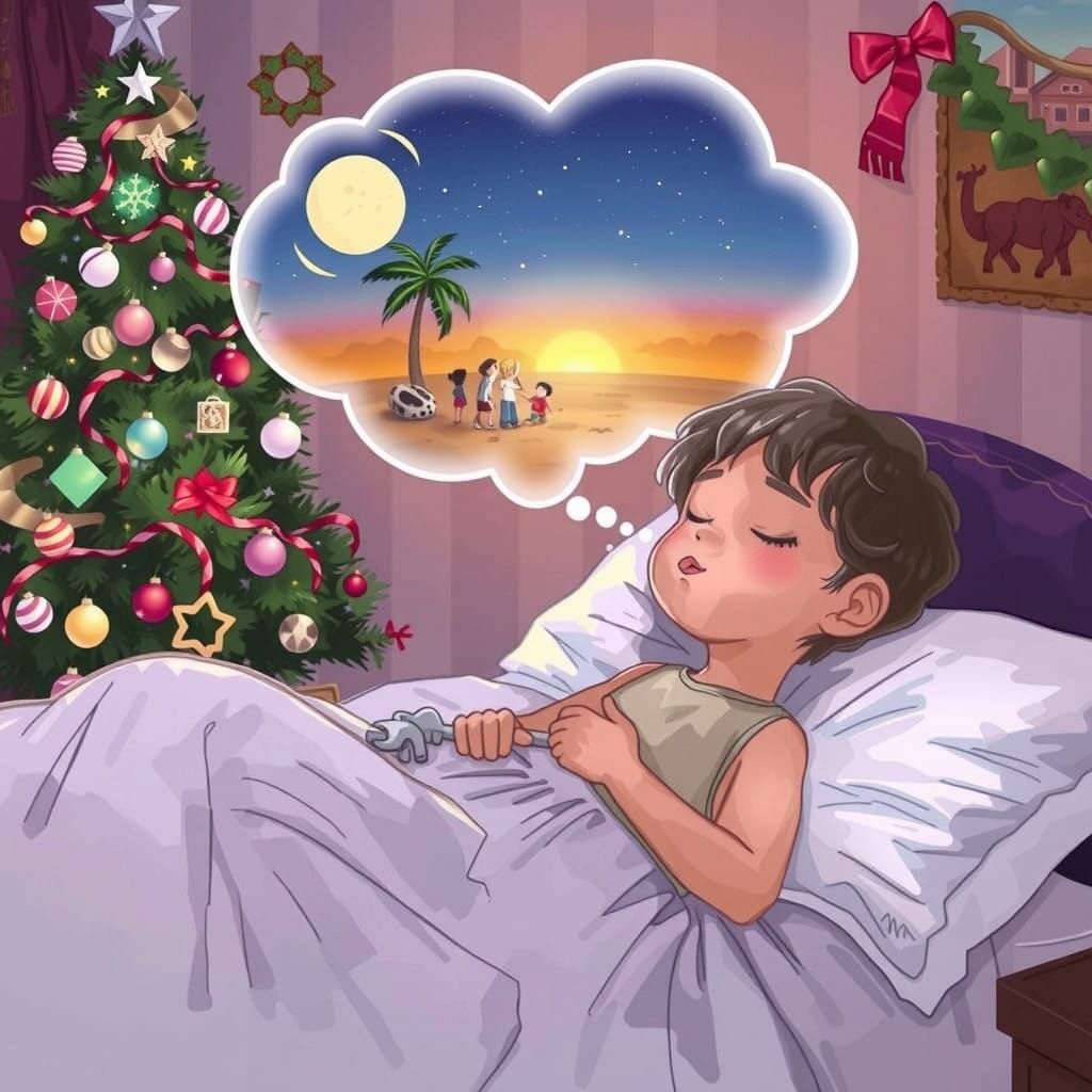 Child's Christmas Beach Holiday Dream