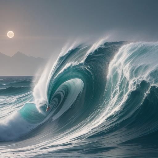 Dreamy Ocean Surf: Detailed Matte Painting