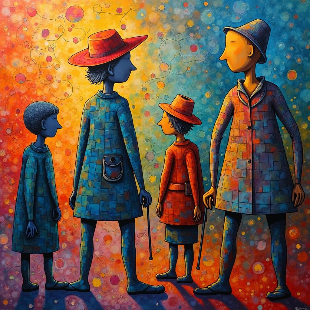 Abstract Expressionist Child Factory Workers: 1930s