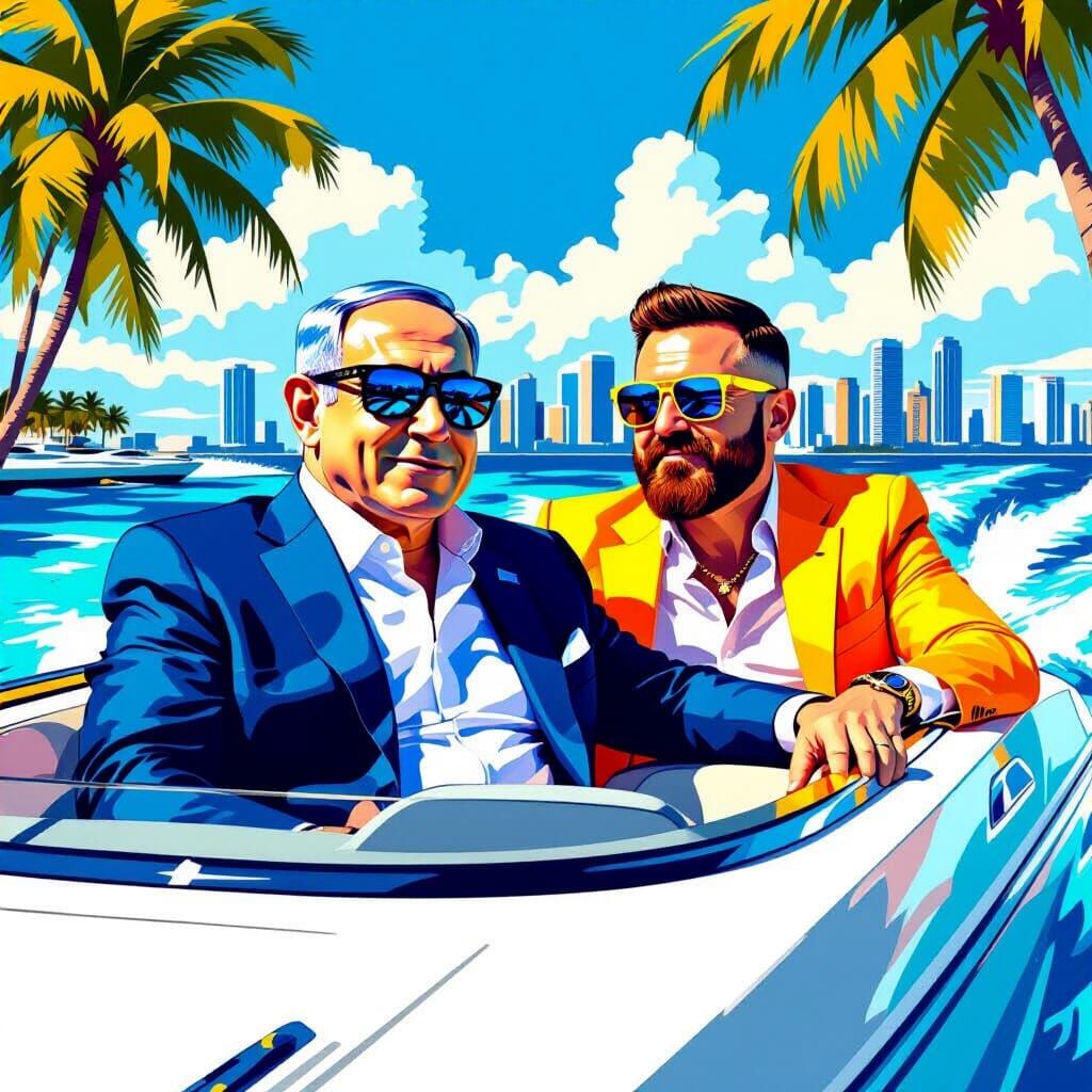 Netanyahu and Zelensky in Miami, Gurney Style
