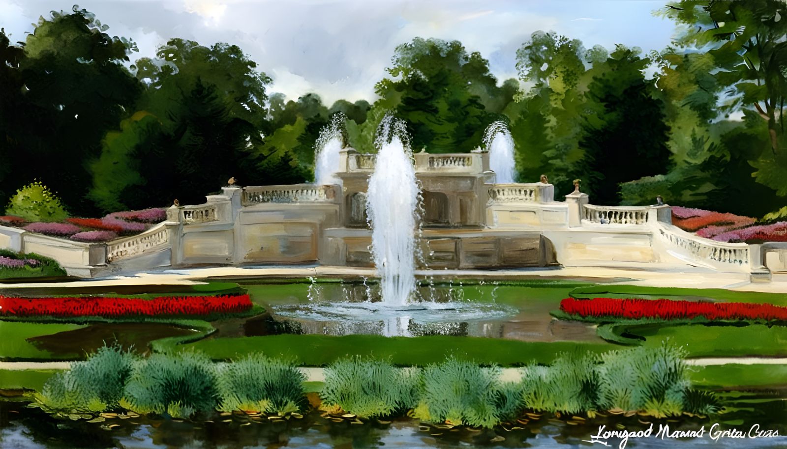 Longwood Gardens fountain display impressionism Édouard Mane...