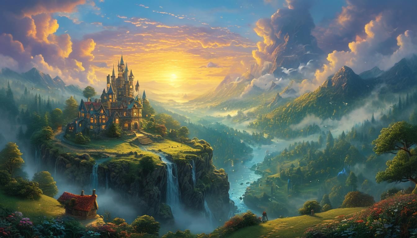 Ethereal Fantasy Adventure in Hyperdetailed Mist