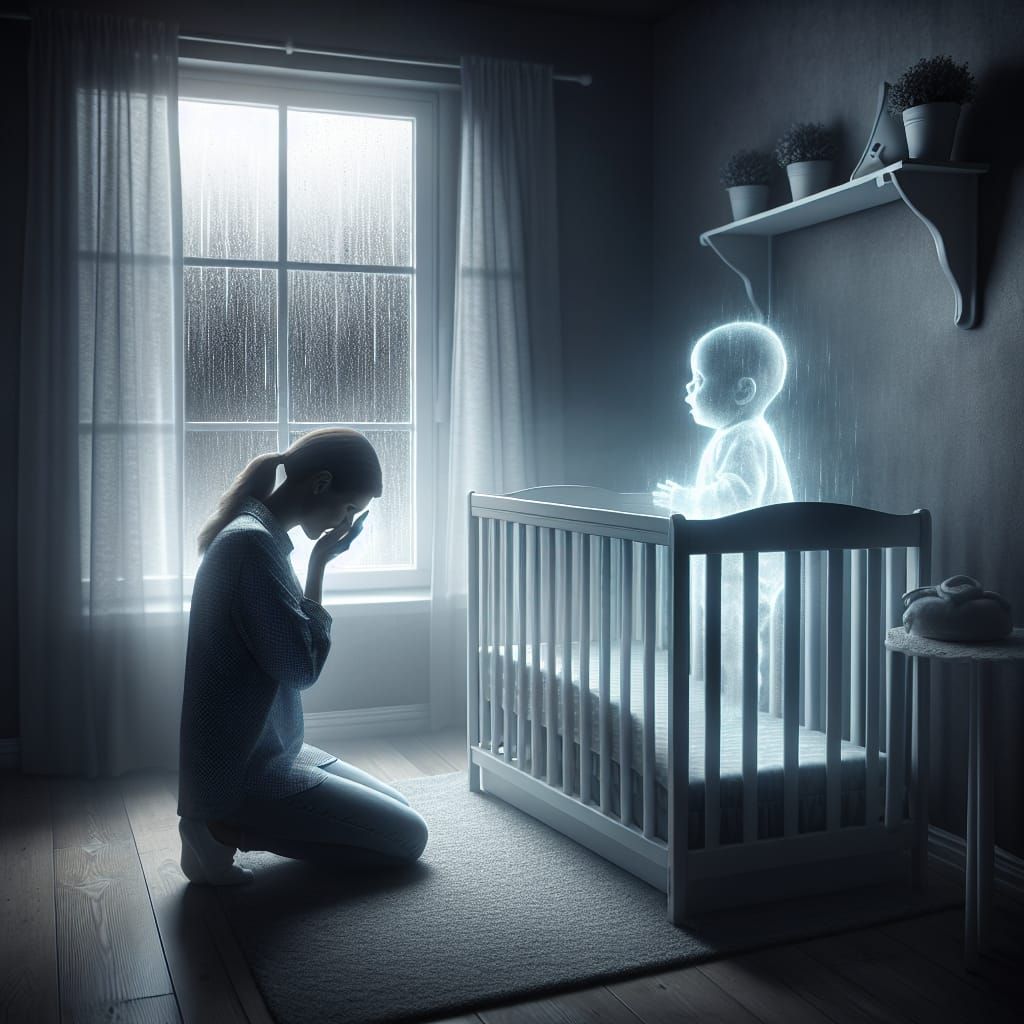 Sorrowful Mother's Lament in a Bleak 8K Atmosphere