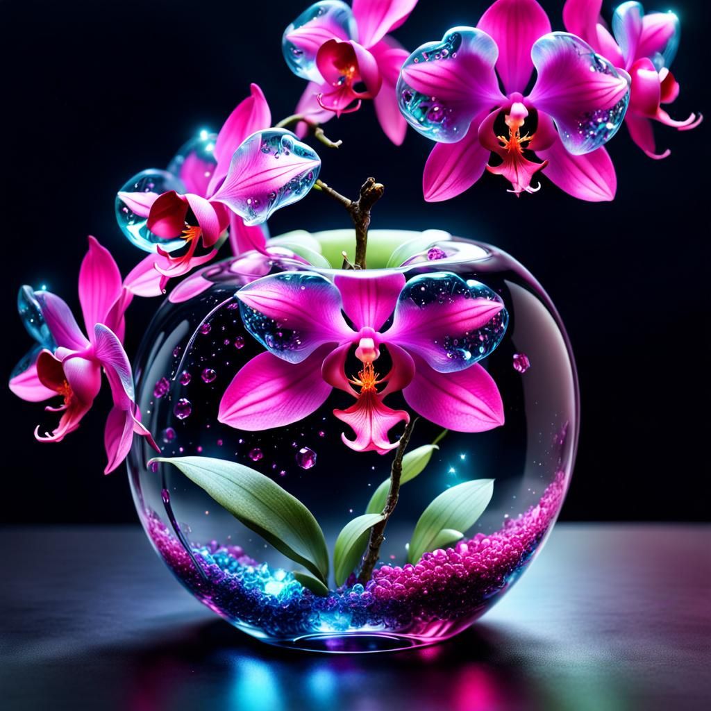 Orchid Apple Vase