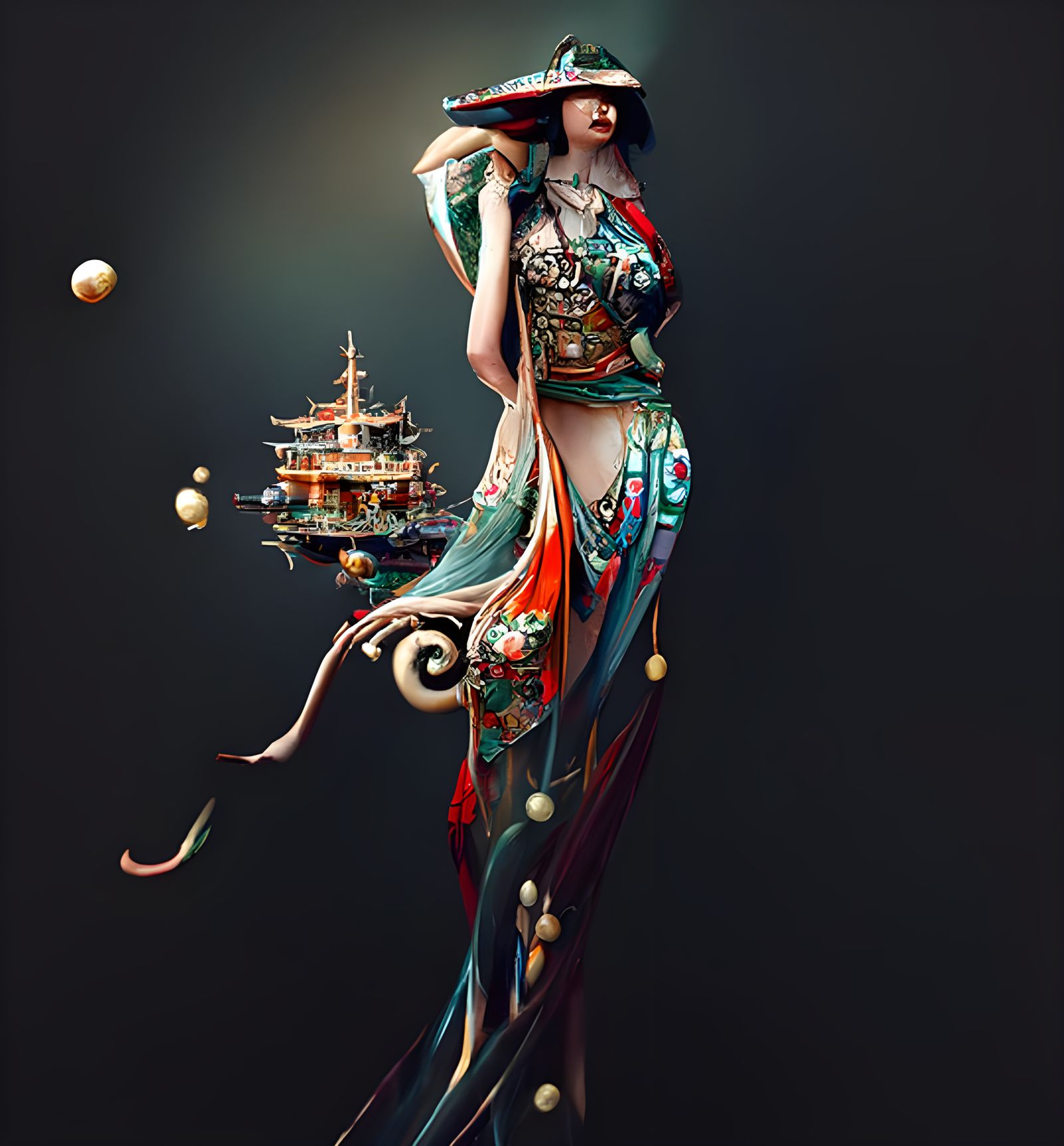 Zheng Yi Sao: Pirate Queen in Art Deco Style