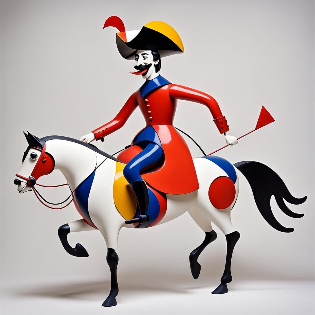 The Laughing Cavalier in the style of Alexander Calder
