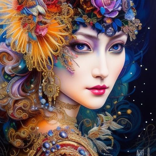 Hyperdetailed Portrait of a Scottish Queen in Surreal Style