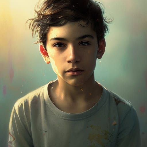 Boy Portrait in Hyperdetailed Digital Art Style