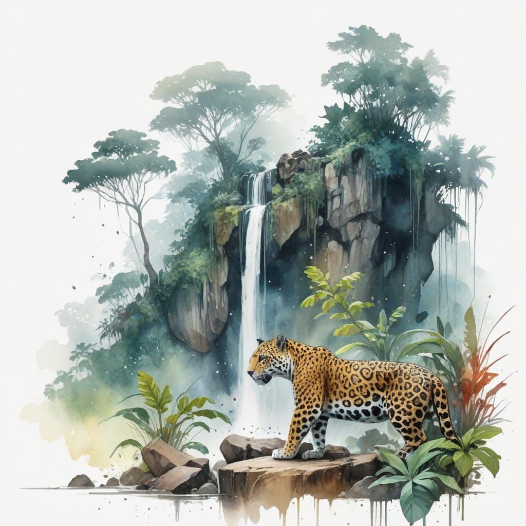 Ancient Mayan Temple in Rainforest Mist