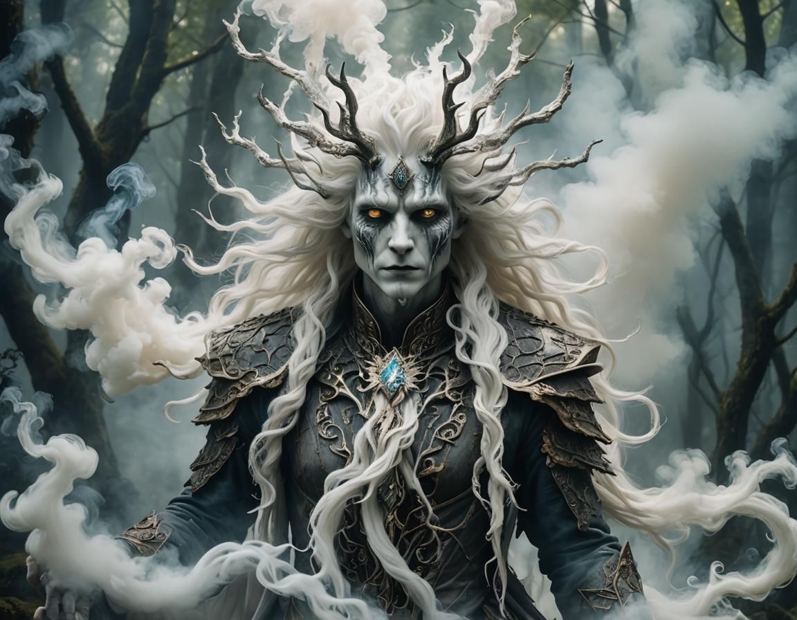 Ethereal Forest Spirit Made of Smoke