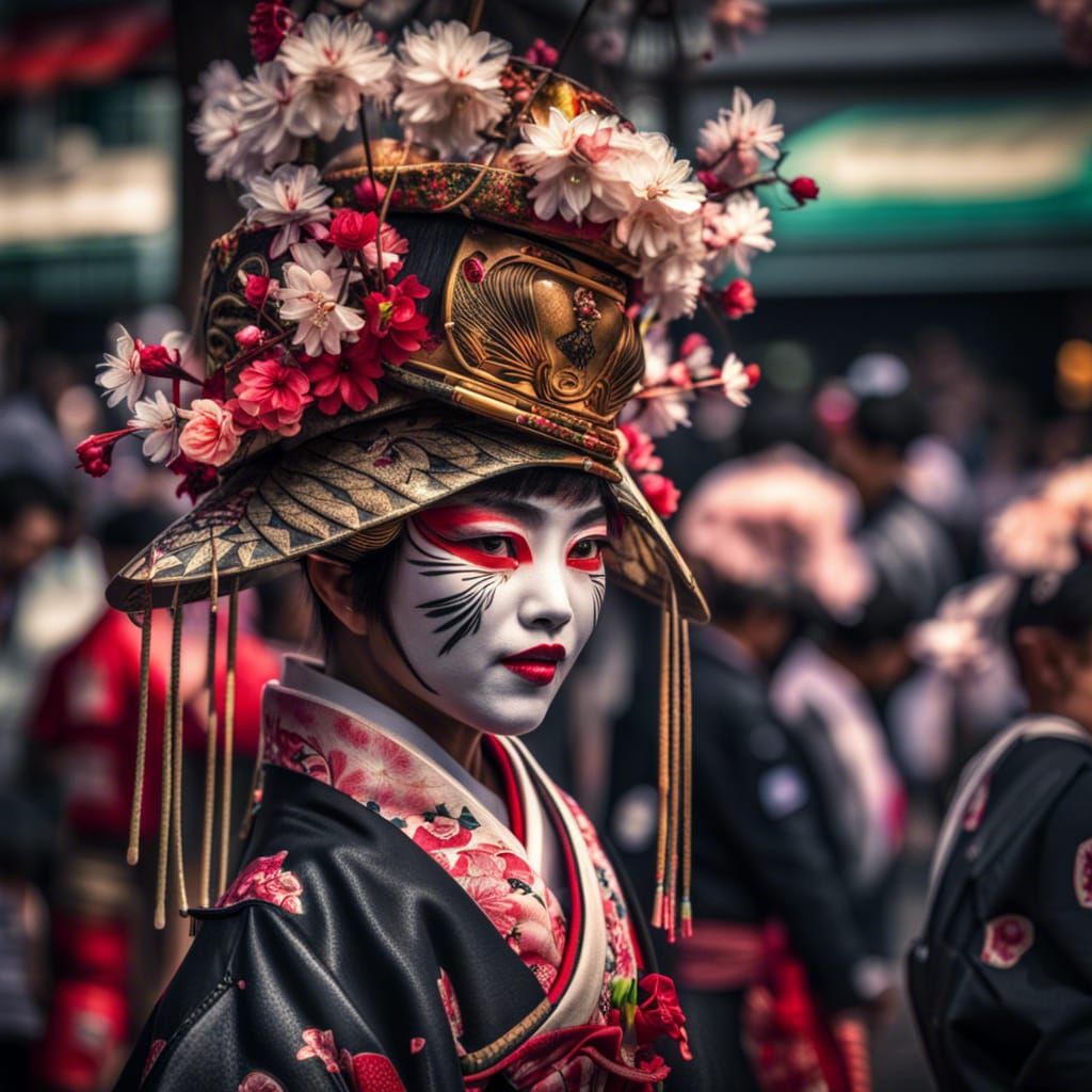 Vibrant Japanese Street Festival in High Definition