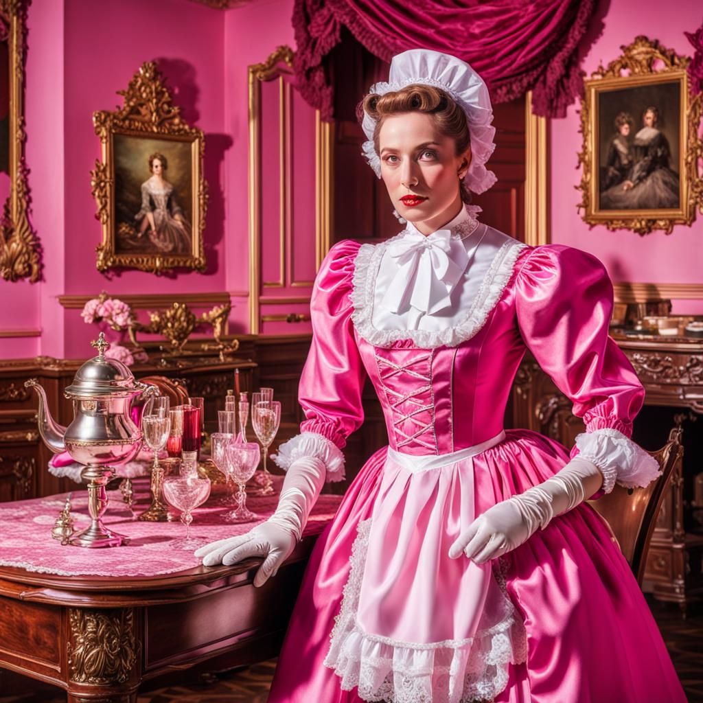 Magazine Cover: Sissy Maid in Pink Uniform