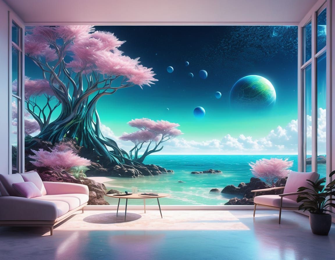 Breathtaking Futuristic Alien Landscape at Dusk