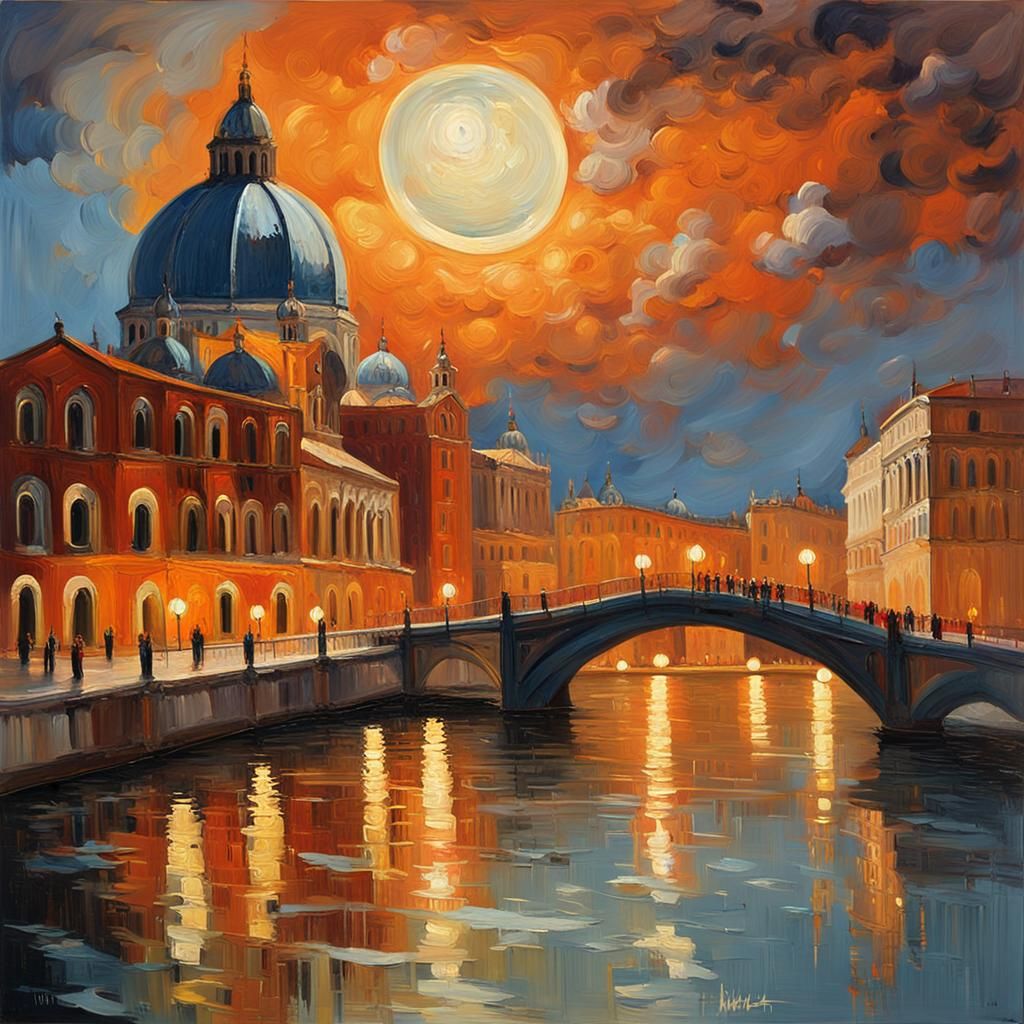 St. Mark's Basilica: Neo-Impressionist Oil Painting