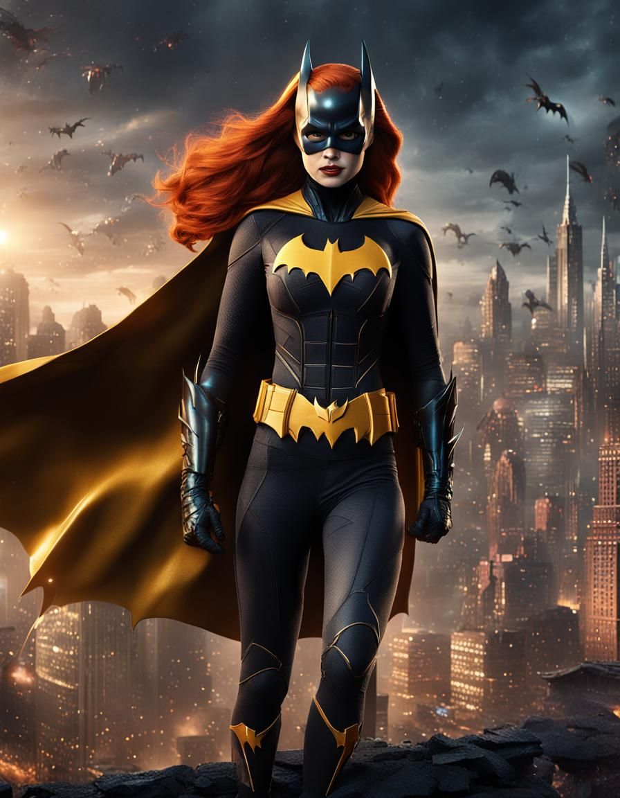 Batgirl as Detailed Matte Painting in Unreal Engine 5