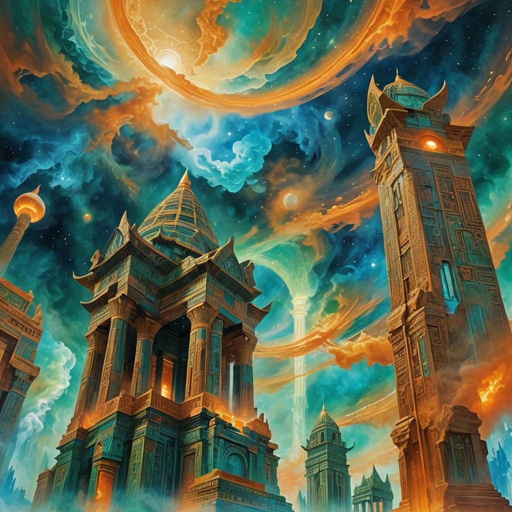 Moon and Thoth Temples in Abstract Expressionism