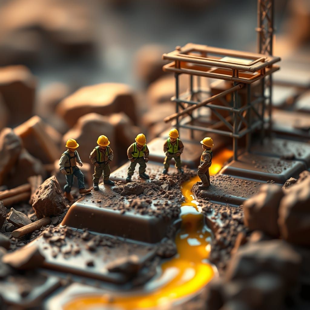 Hyper-Realistic Chocolate Bar Construction Site in a Dreamli...