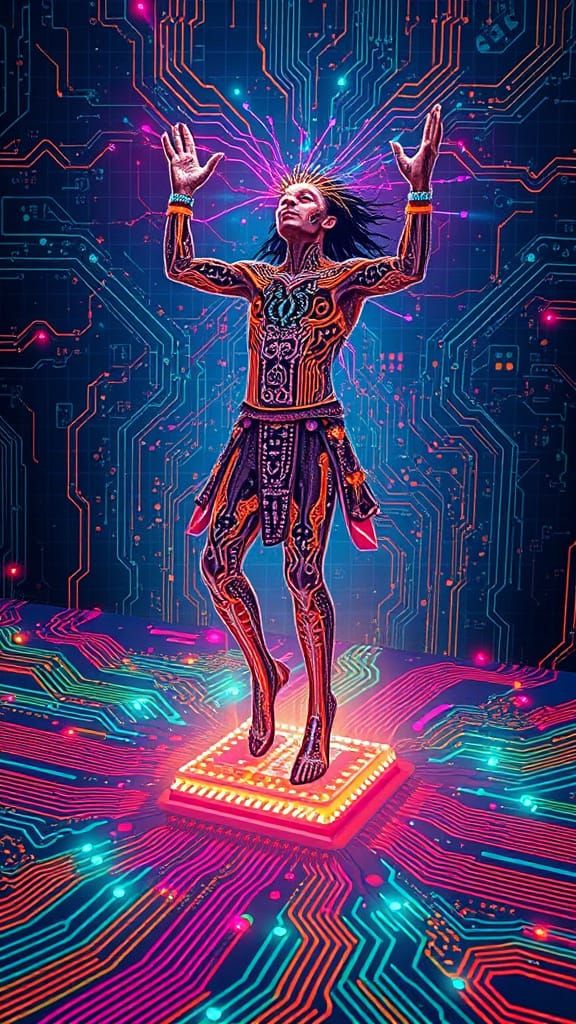 Digital Shaman Levitating in Abstract Quantum Realm