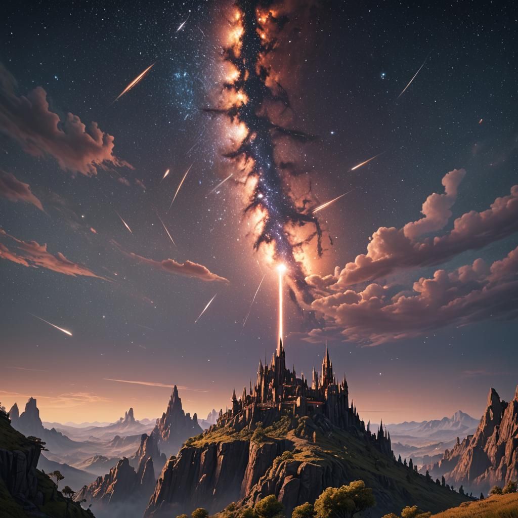 Detailed Painting of a Shooting Star