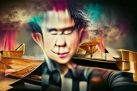 Grand Piano on Stage in Dramatic Lighting