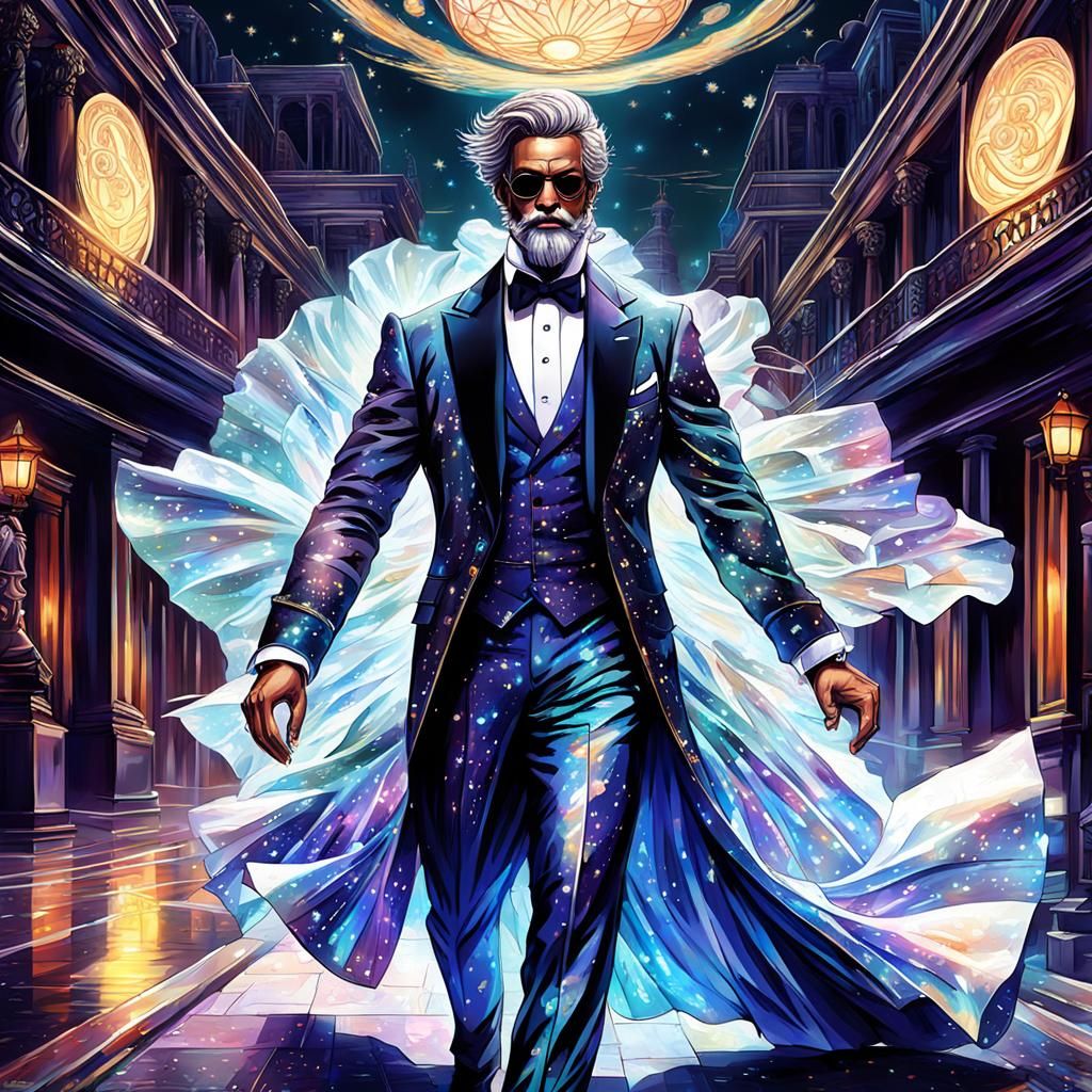 Cosmic Astral Illustration of a Man in Gown