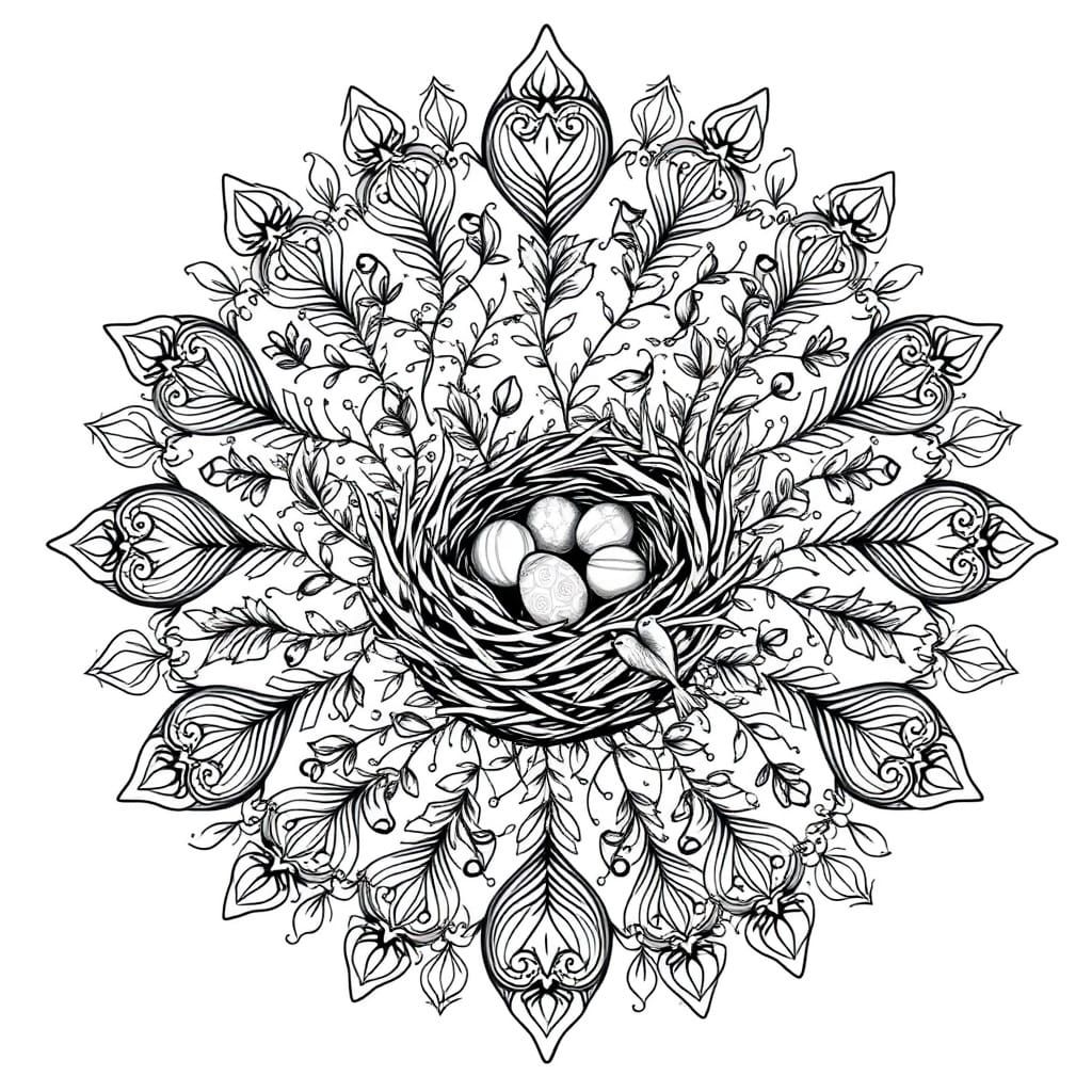 Whimsical Mandalas in Black and White Line Drawings