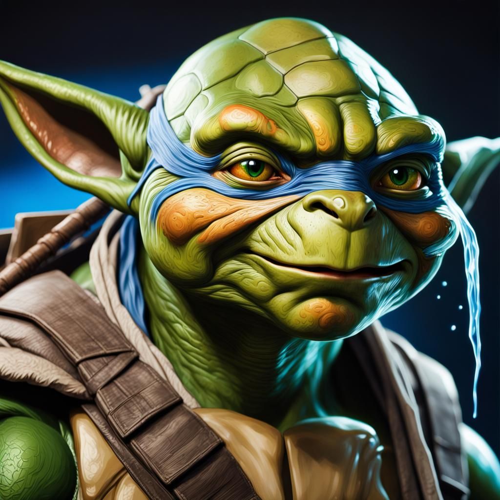 Hyperrealistic Leonardo-Yoda Character Concept Art