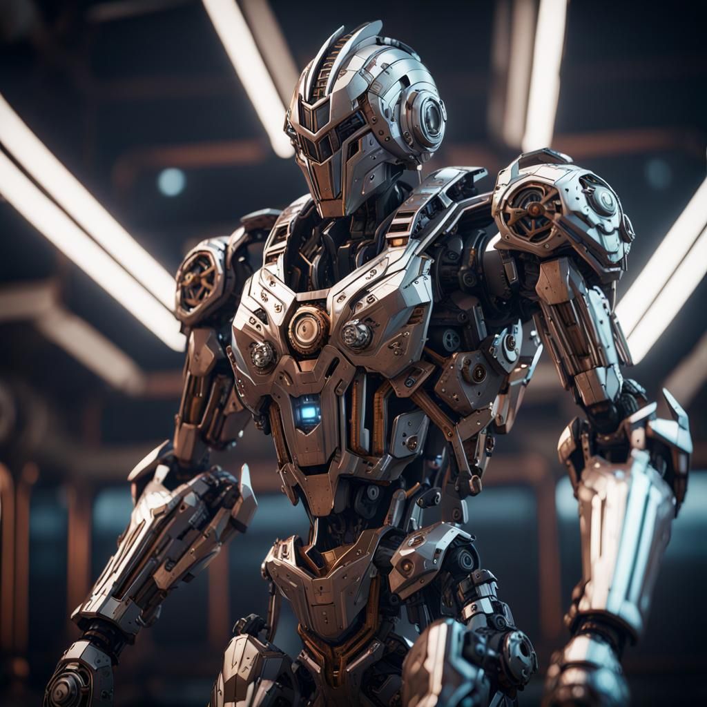 Futuristic Sci-Fi Knights with Intricate Mech Details