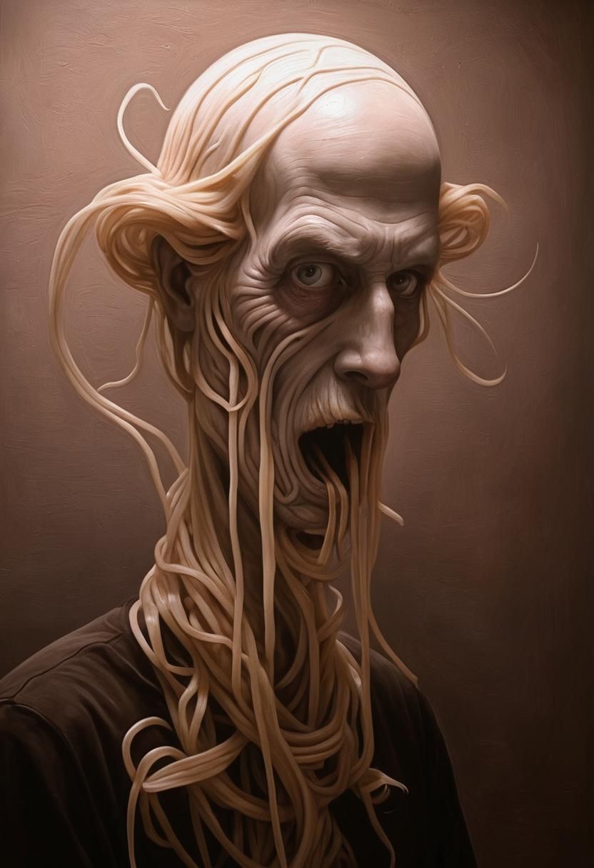 Surreal Victim of Gullibility in Hyperrealism Style