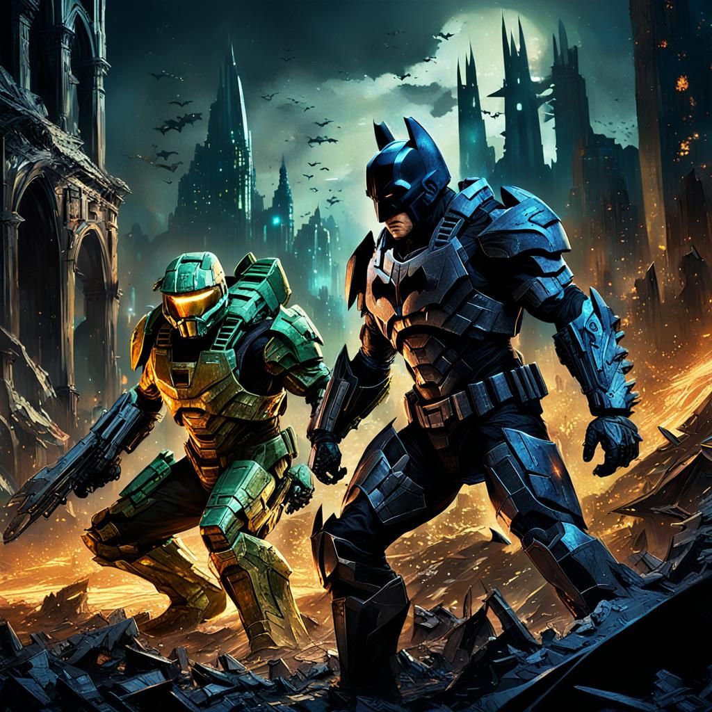 Master Chief vs. Batman: Gothic City Battle