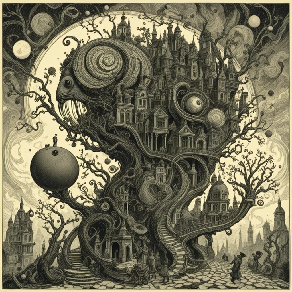 Surreal Landscape: Nature Meets Impossible Architecture