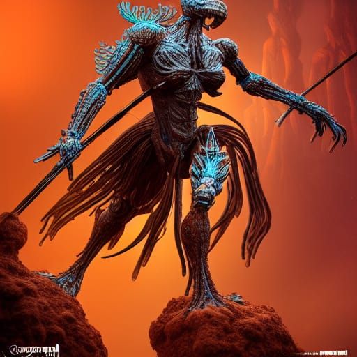 Cordyceps Knight: A Detailed Clay Sculpture