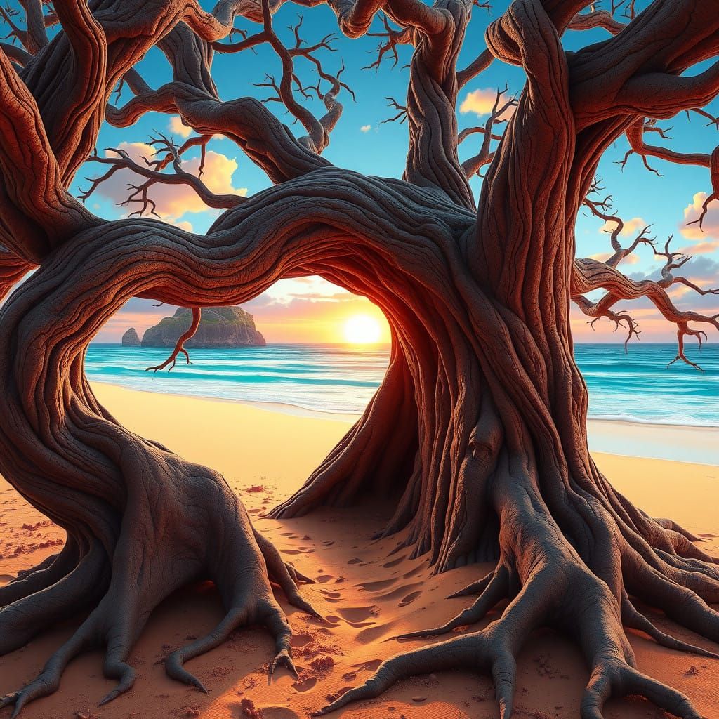 Ancient Tree Reveals Surreal Beach Wonderland in 3D