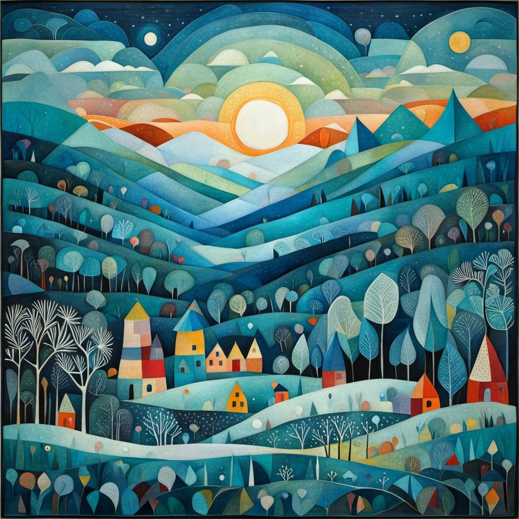 Detailed Icy Landscape in Modern Art Style