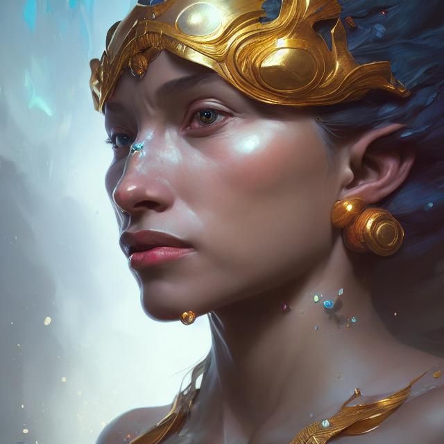Genesis Queen Mother Portrait in Art Nouveau Style