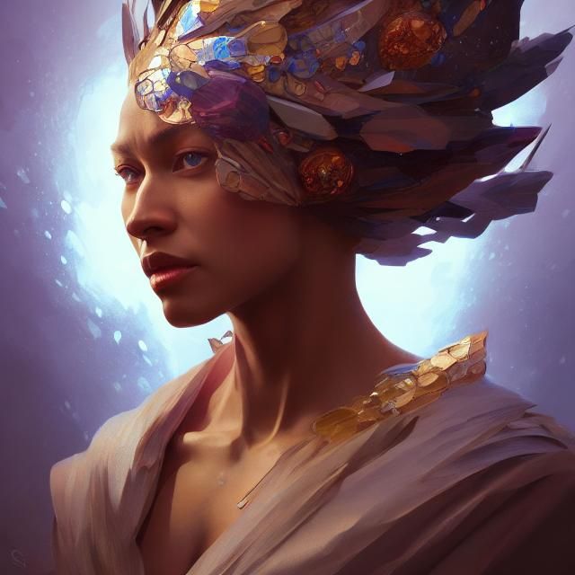 Genesis Queen Mother Portrait in Hyperdetailed Style