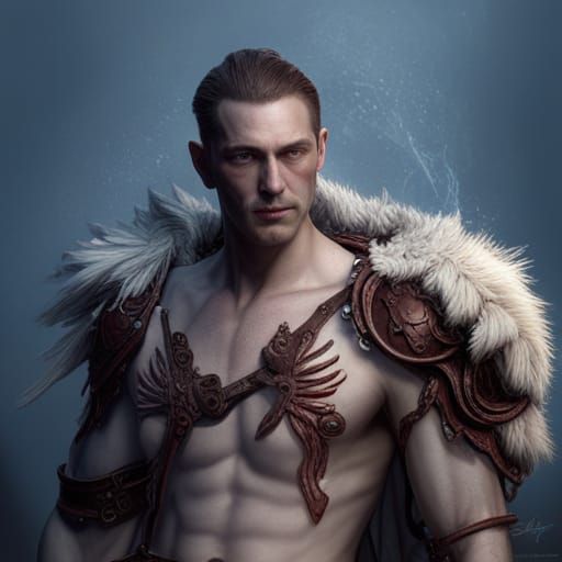 Hyperrealistic Portrait of Two Men in a Magical Setting