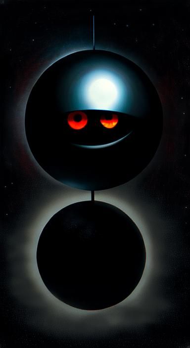 Surreal Black Orb of Demonic Eyes Nightmare