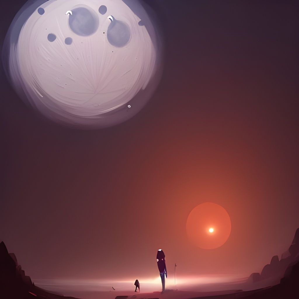 Moon as Gigantic Clock Speedpaint