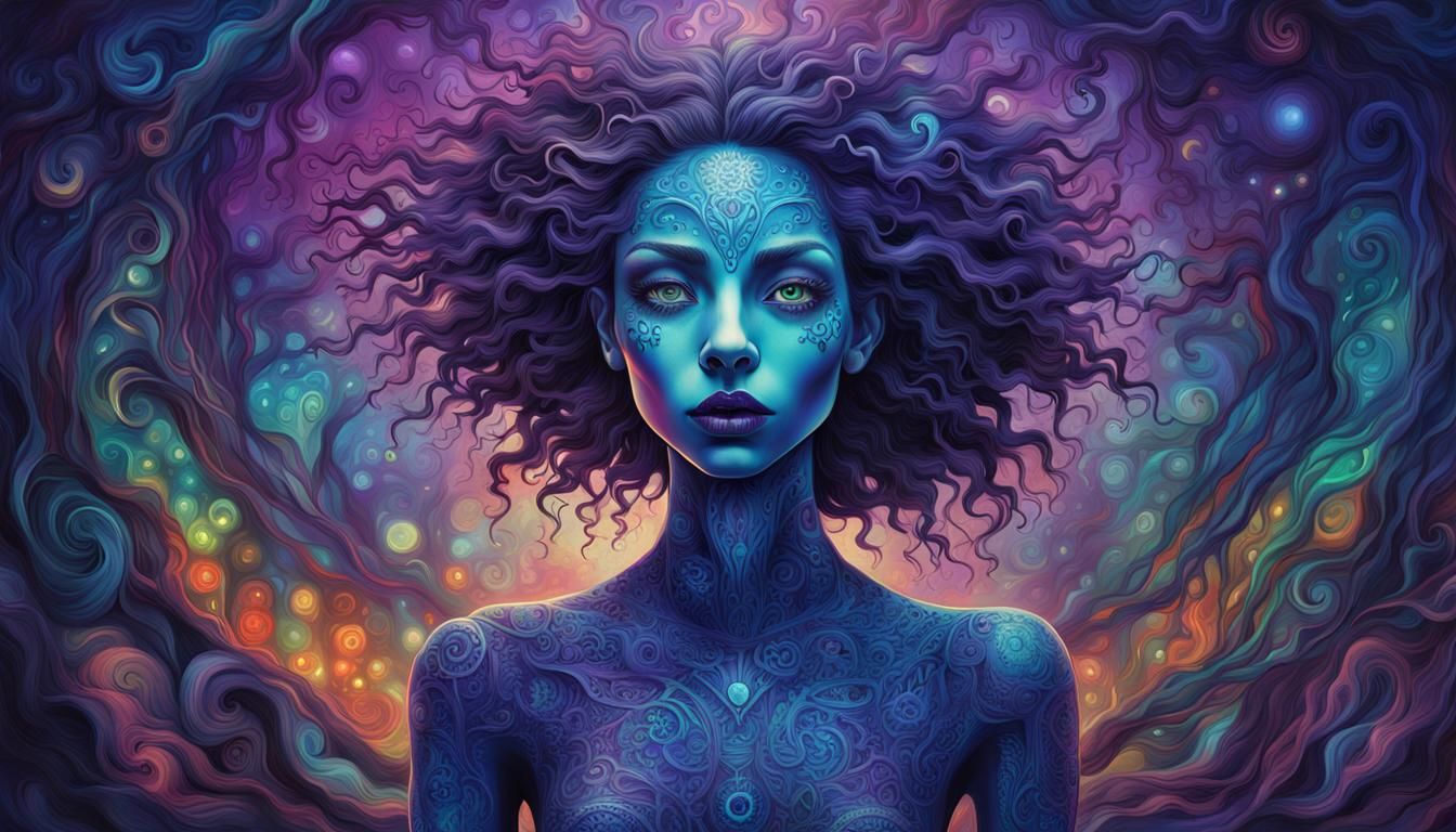 Arcane Female Figure in Tim Burton Style