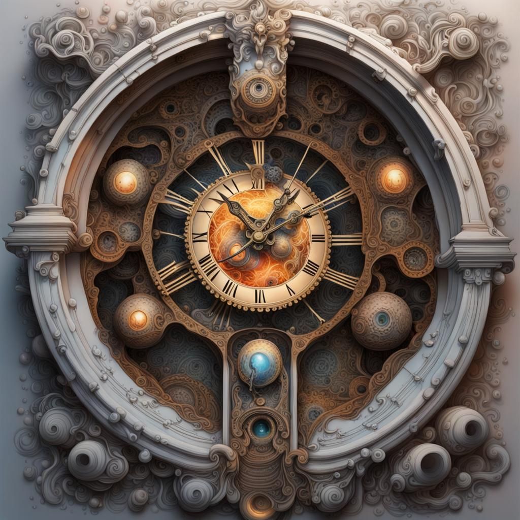 Surreal Melting Clock Portal to the 4th Dimension